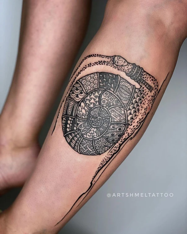 Орнаментальная Mandala, Geometric tattoo на Икра