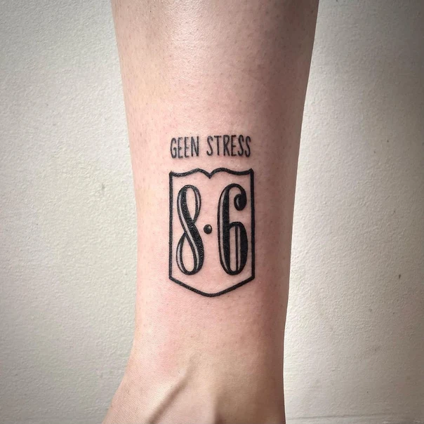 Lettering Text, Number tattoo on Ankle