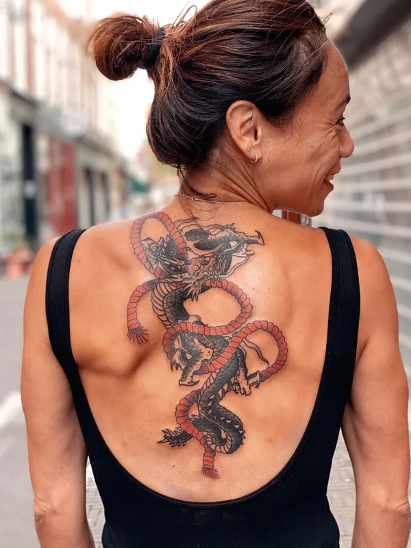 female color japanese 纹身 在 upper back #45223 | 纹身师 Israel Celli