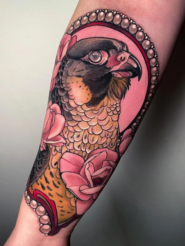 color neo traditional 纹身 在 forearm #45390 | 纹身师 Arielle Gagnon