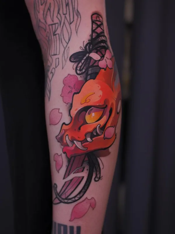 color japanese Tatuagem em calf #45398 | Tatuador Mexica
