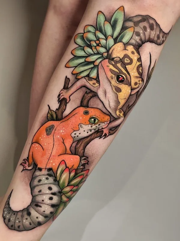 color illustrative Tatuaggio su calf #45447 | Tatuatore Елена Апасова