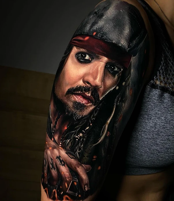 Реализм Portrait tattoo на Полный рукав