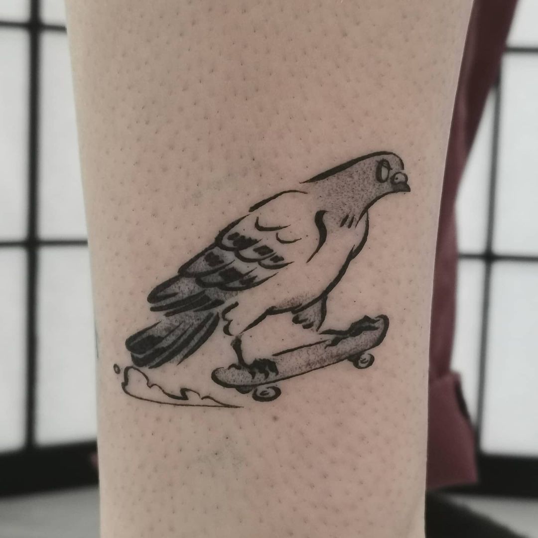 Dove pigeon birds tattoo color sketch engraving Vector Image
