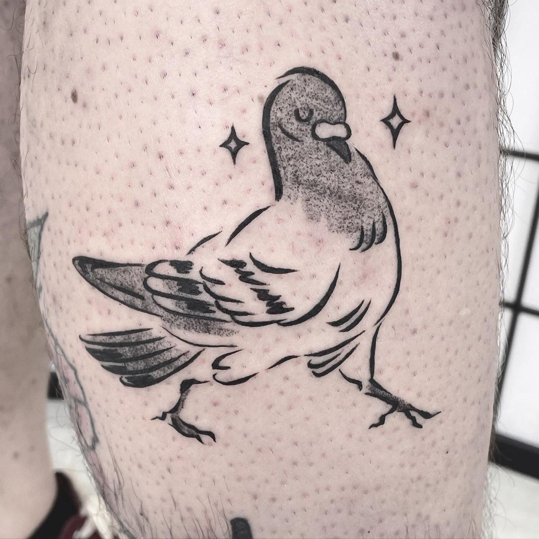 Tobias Tattoo Antwerp — Did a Pigeon tattoo today and had a great time...