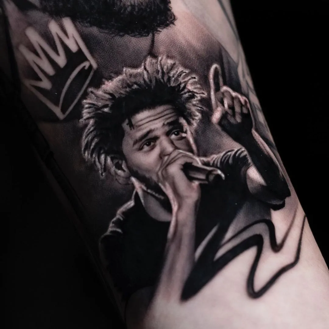 Jay Cole tattoo portrait by Sergey Vinni