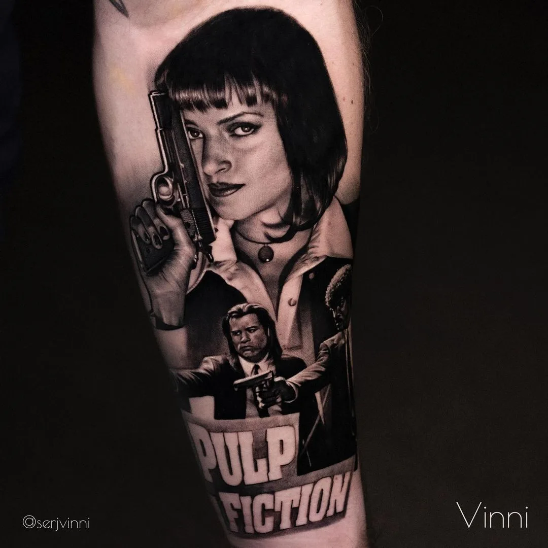 "Pulp Fiction" tattoo by Sergey Vinni