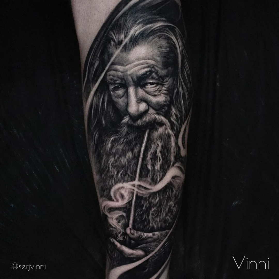 Gandalf tattoo by Sergei Vinny