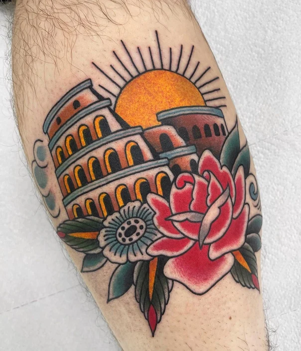 Традиционная Colosseum, Rose tattoo на Икра