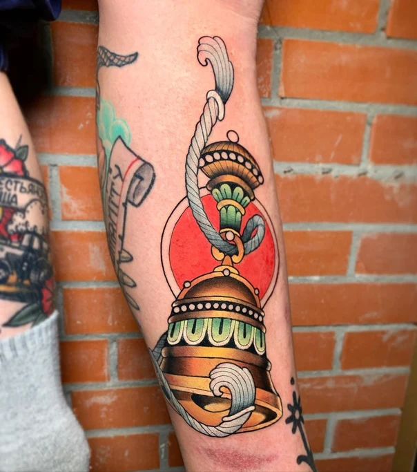 Традиционная Bell, Rope tattoo на Предплечье