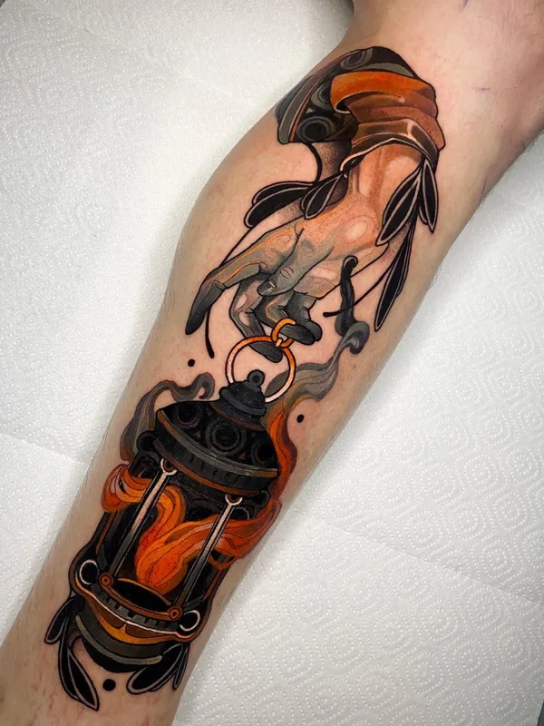 color neo traditional Tatuagem em calf #45842 | Tatuador Жан Поль Марат