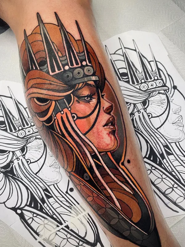 female color neo traditional Tatuagem em forearm #45845 | Tatuador Жан Поль Марат