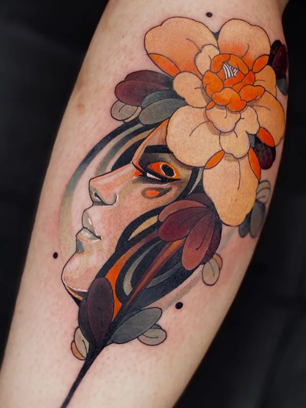 female color illustrative Tatuagem em forearm #45841 | Tatuador Жан Поль Марат