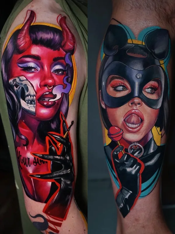 color realism tatouage sur full sleeve #45911 | Artiste tatoueur Дарья Пироженко