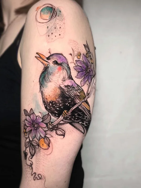female color illustrative 纹身 在 upper arm #45947 | 纹身师 Pliszka