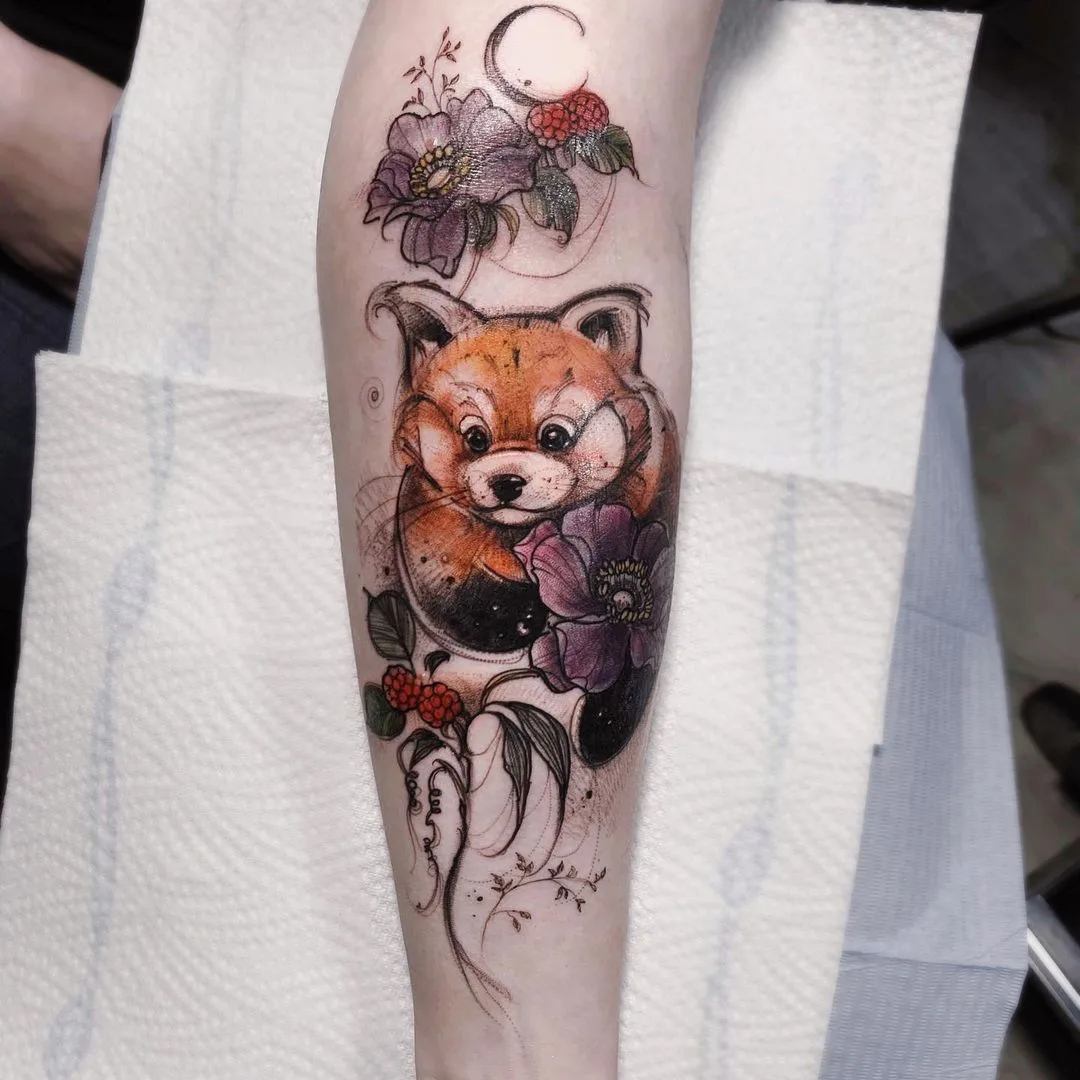 波兰水彩素描纹身