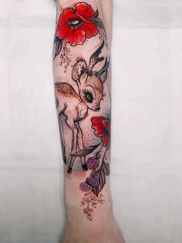 female color illustrative 纹身 在 forearm #45950 | 纹身师 Pliszka