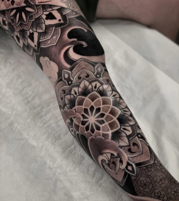 Ornamental Mandala, Geometric tattoo on Forearm