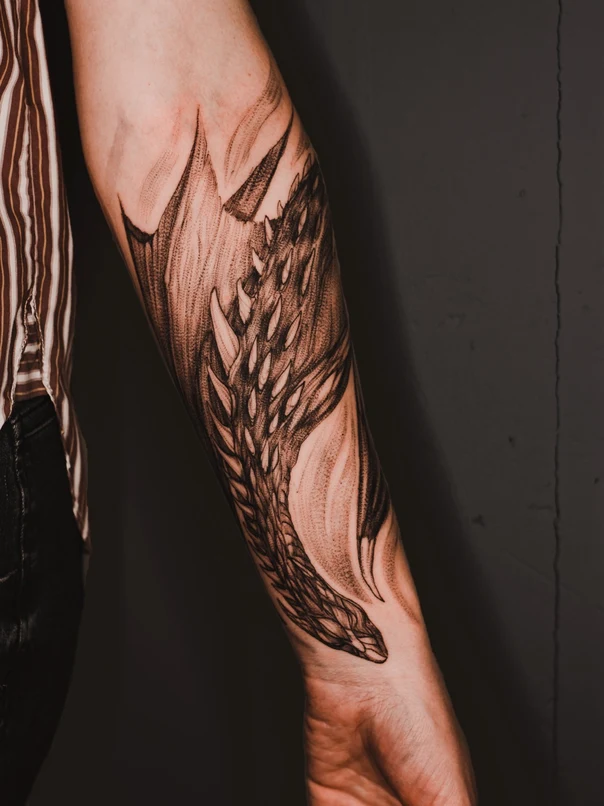 Скетч / Набросочная Dragon tattoo на Предплечье