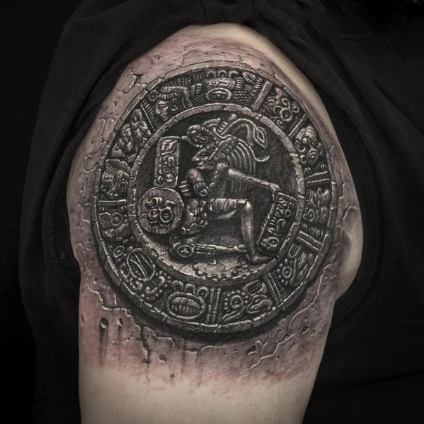Реализм Calendar, Aztec tattoo на Дельта