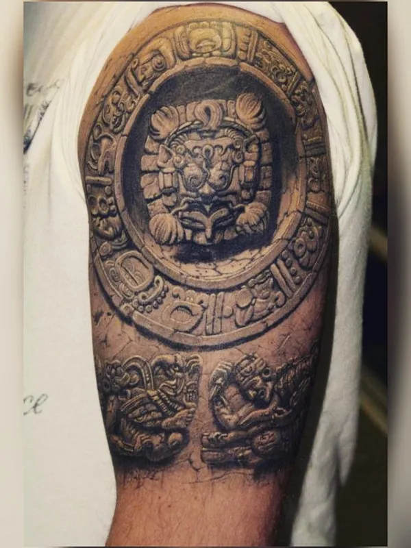 black and grey realism 纹身 在 upper arm #46159 | 纹身师 Павел Ангел Арефьев