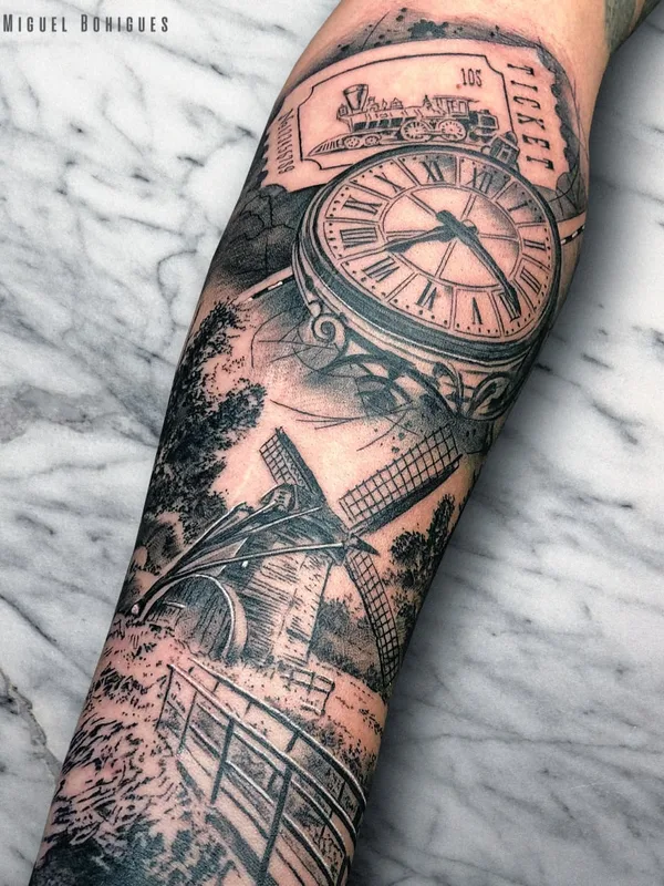 black and grey black and grey tattoo on forearm #46169 | Tattoo Artist Miguel Bohigues