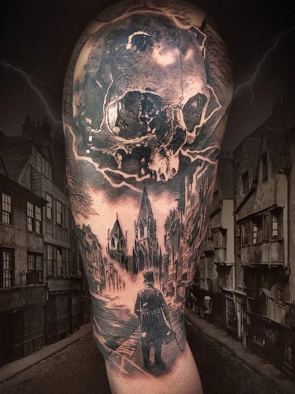 black and grey black and grey tattoo on full sleeve #46165 | Tattoo Artist Miguel Bohigues