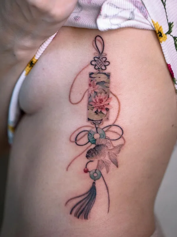 female color illustrative Tatuaggio su ribcage #46243 | Tatuatore Sion