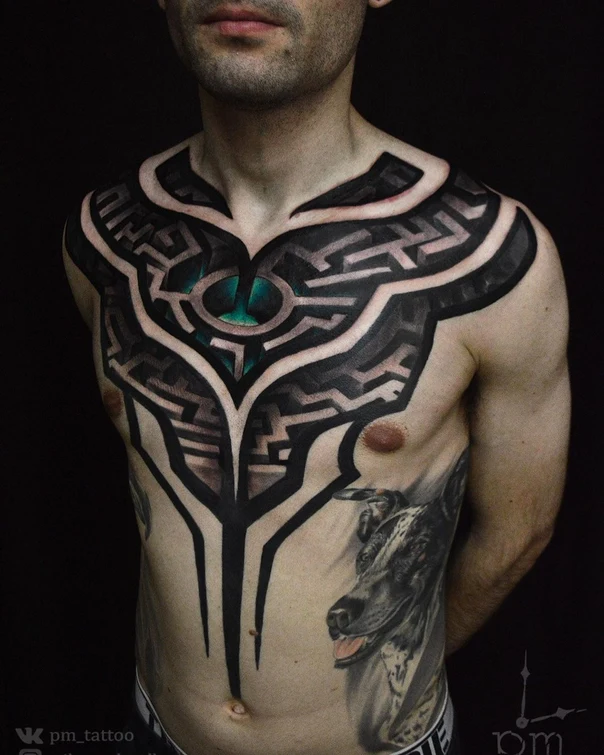 Геометрия Geometric, Abstract tattoo на Грудь