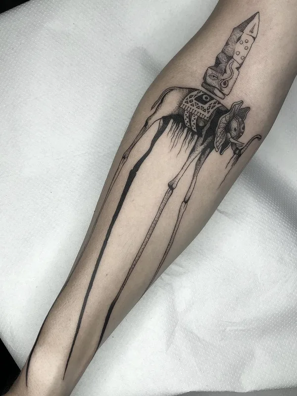 black and grey surrealism татуировка на forearm #46394 | Тату мастер Lil Annie