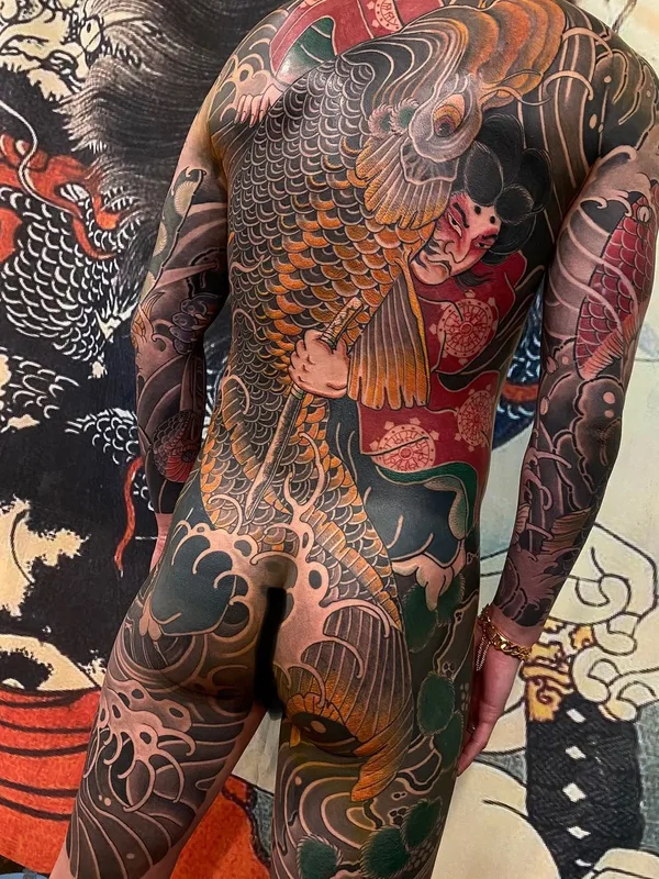 male color japanese татуировка на full back #46481 | Тату мастер Tattooartist_Jehoo