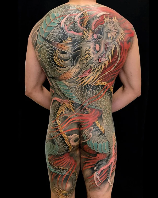 Japanese Dragon tattoo on Full Back