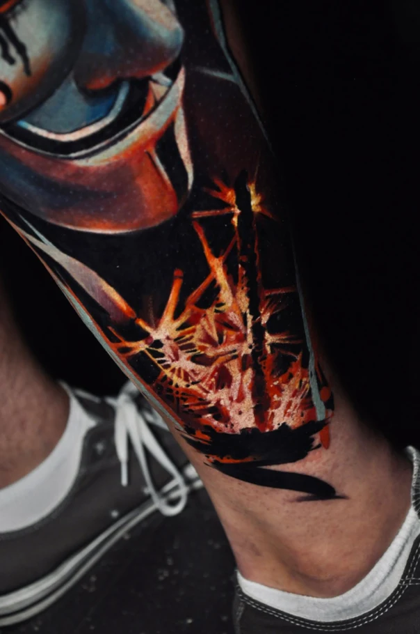 Abstract Abstract tattoo on Calf