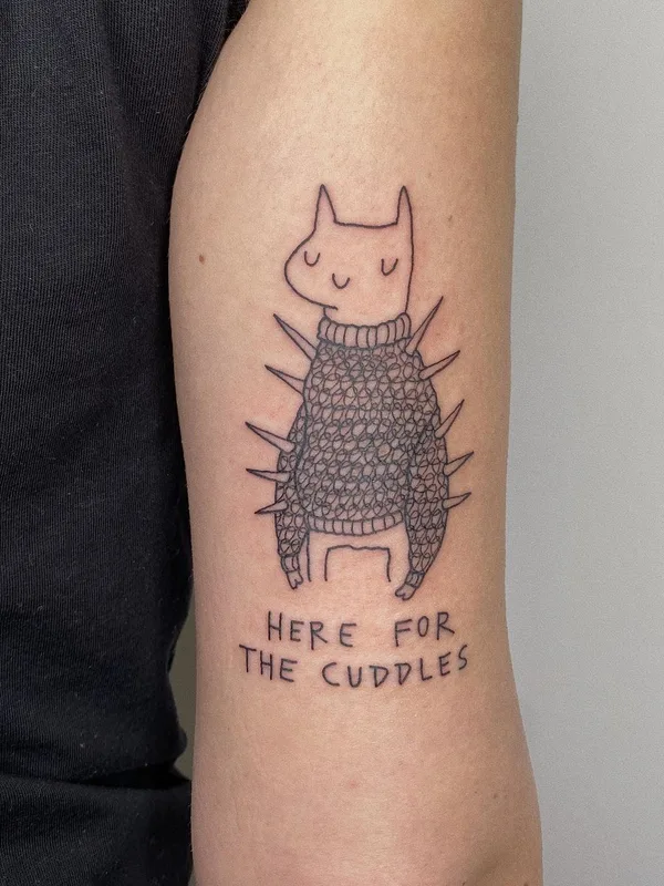black linework tatuaje en forearm #60373 | Tatuador Bowser