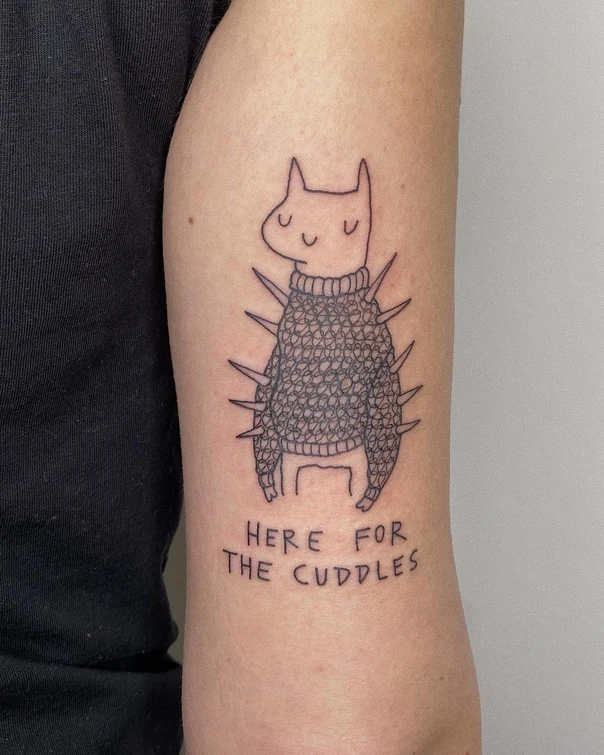 Linework Animal, Text tattoo on Forearm