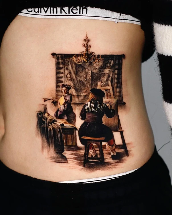 Realism People, Art tattoo on Side