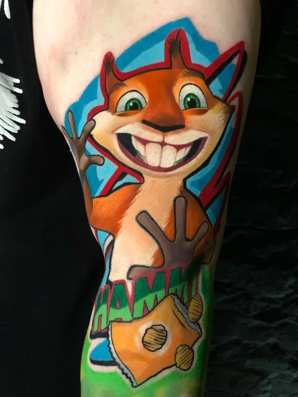 color cartoon татуировка на bicep #60804 | Тату мастер Денис Комаров