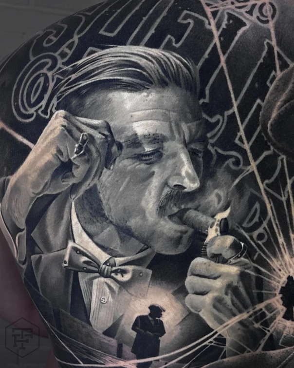 Реализм Portrait, Cigar tattoo на Дельта