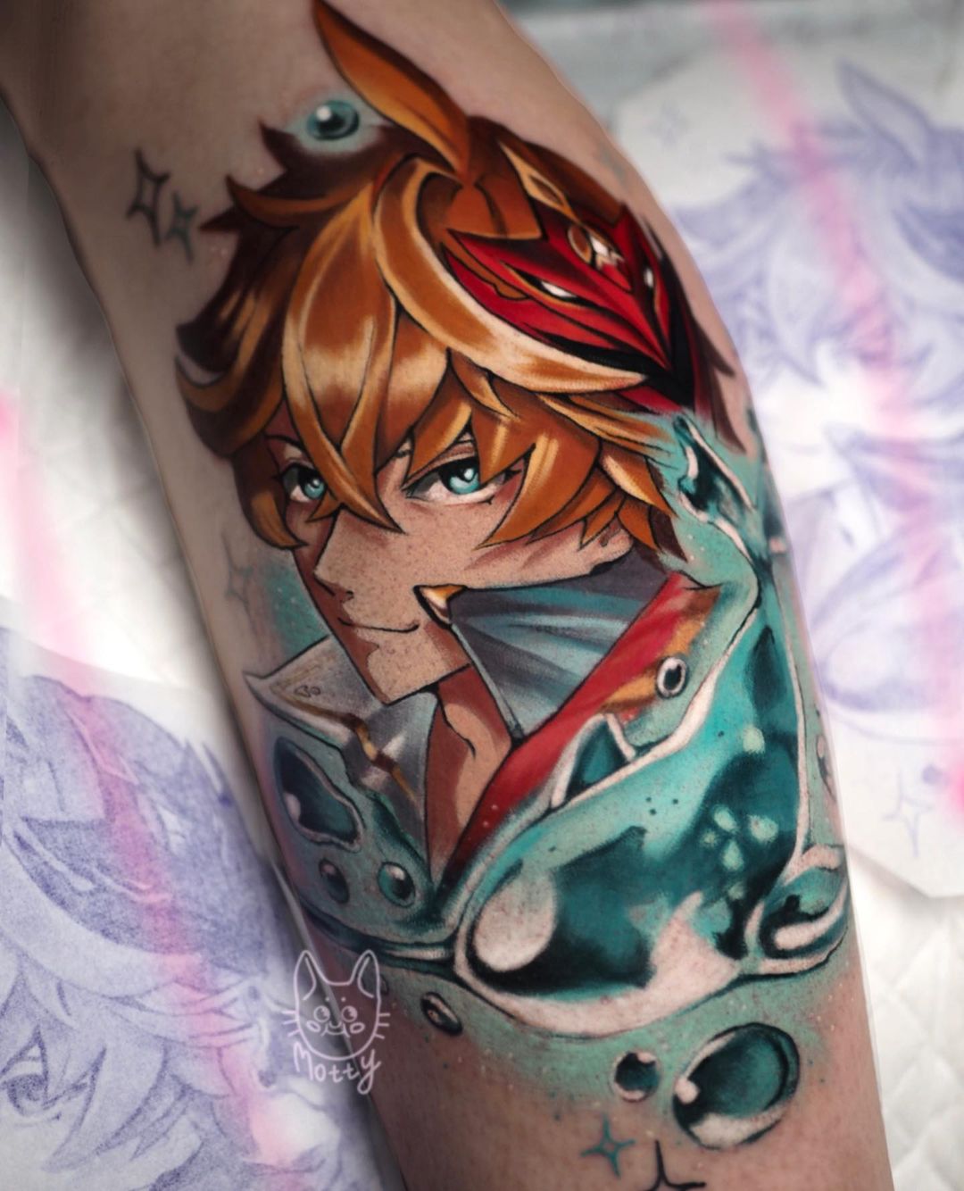 Anime Transformation of Neo Traditional Tattoo by Lilian Raya | iNKPPL