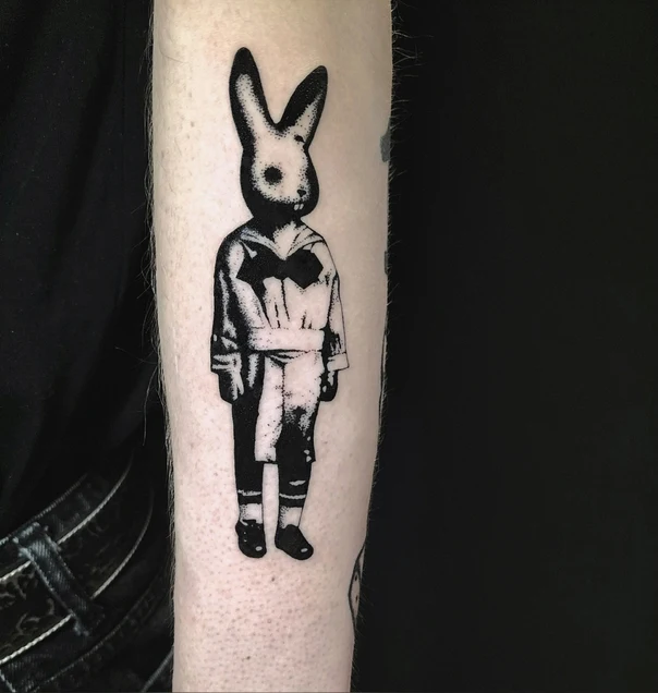 Графика Rabbit, Sailor suit tattoo на Плечо