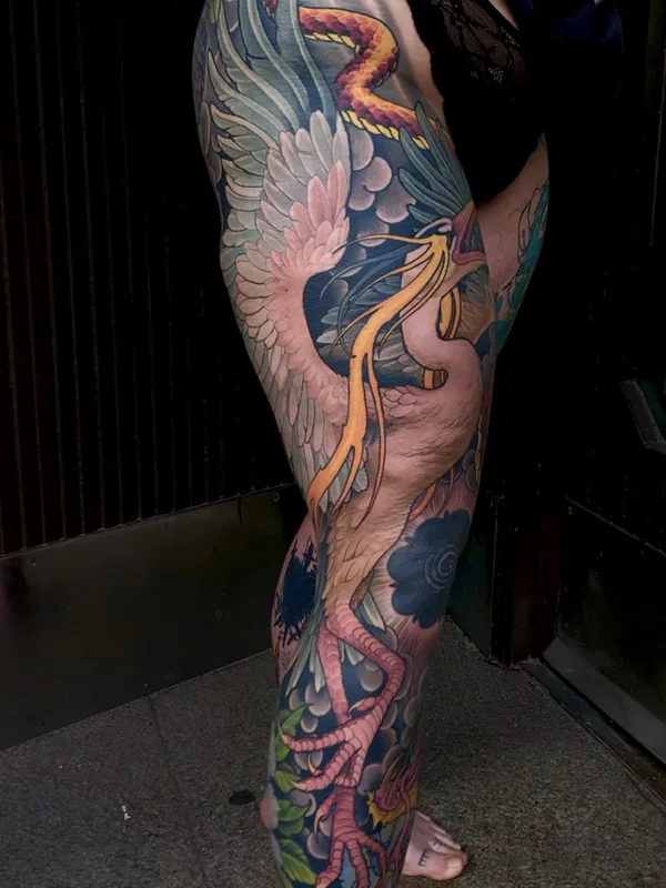 color japanese 纹身 在 full leg #75748 | 纹身师 Peter Lagergren