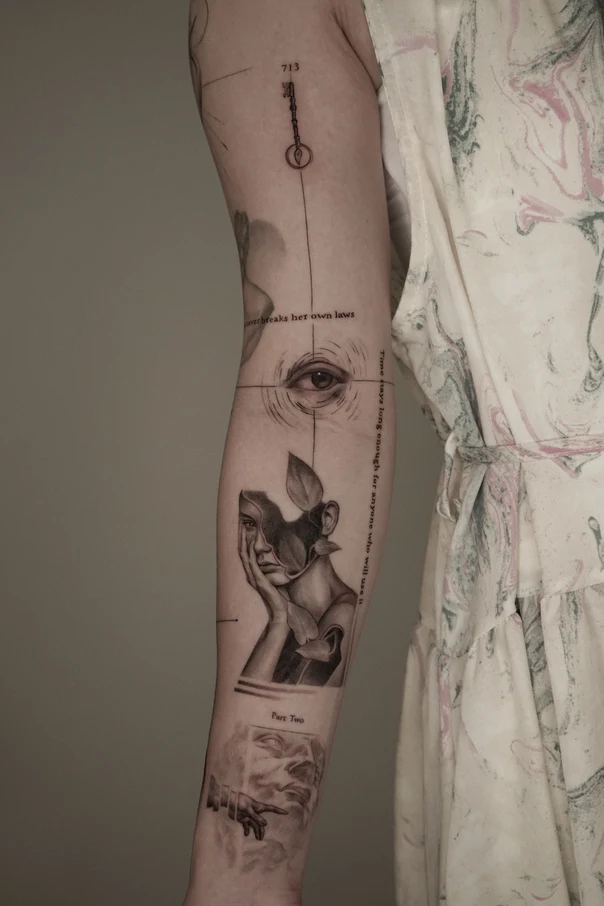 Realism Eye, Face tattoo on Forearm