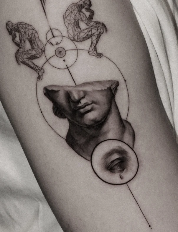 Geometric Human, Geometric tattoo on Forearm
