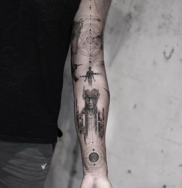 Geometric Geometric, Human anatomy tattoo on Forearm