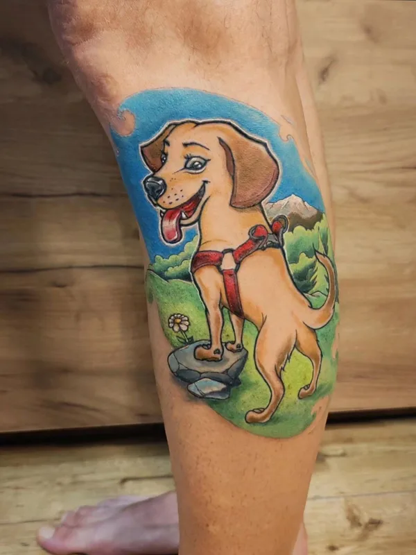 color cartoon Tatuagem em calf #75848 | Tatuador АНДРЕЙ ЛОКТИОНОВ