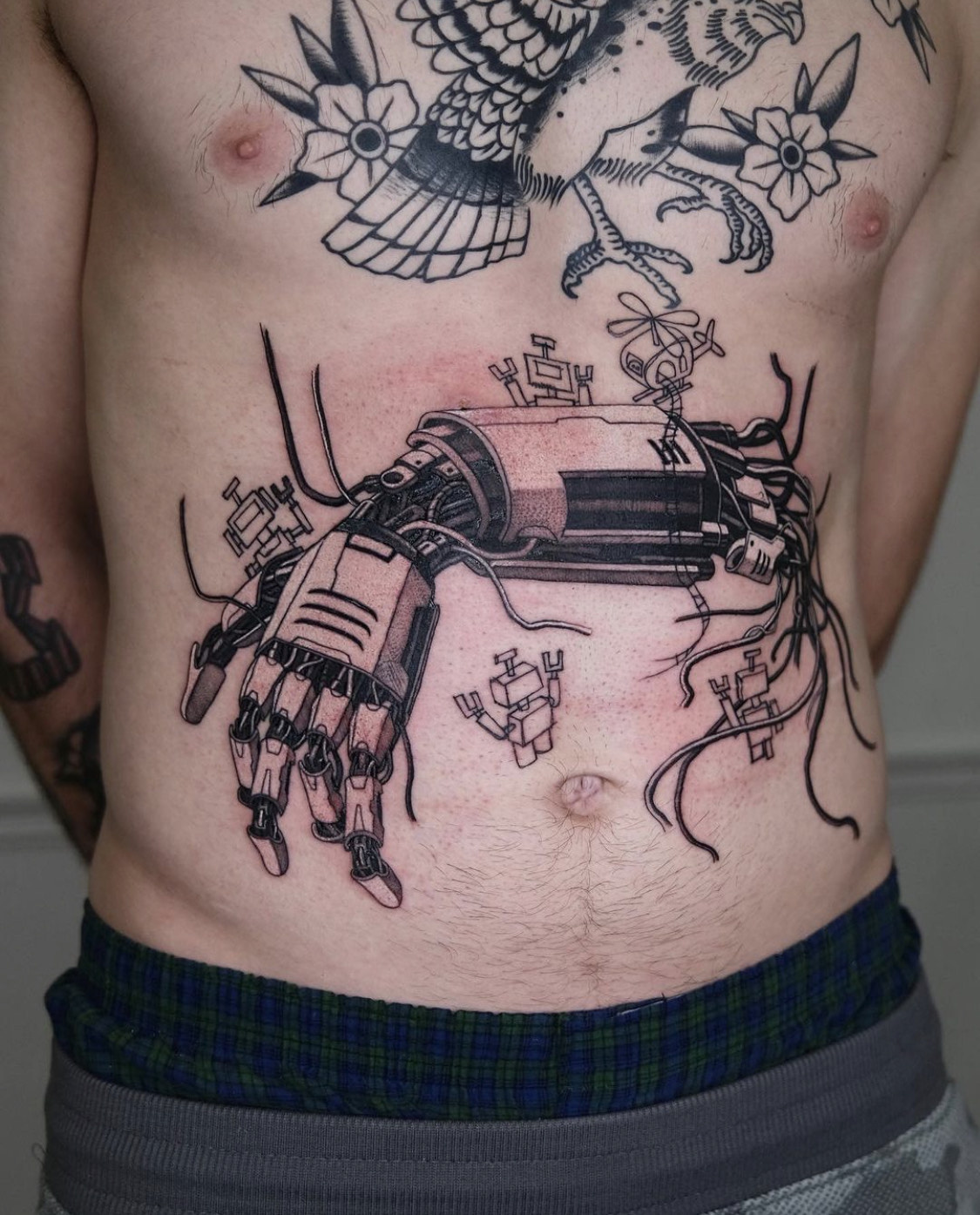 Steampunk Robot Tattoo Graphic · Creative Fabrica