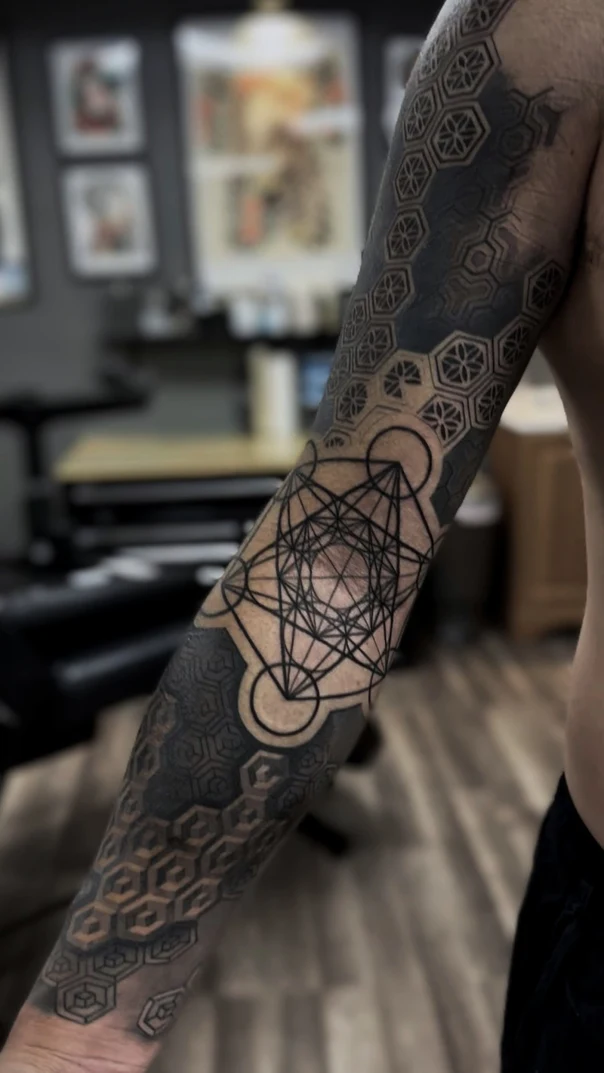 Geometric Geometric, Sacred geometry tattoo on Forearm
