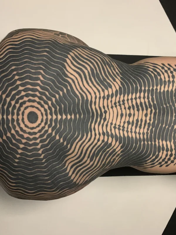 male black blackwork tattoo auf full back #76095 | Tätowierer Maksim Zhuravlev