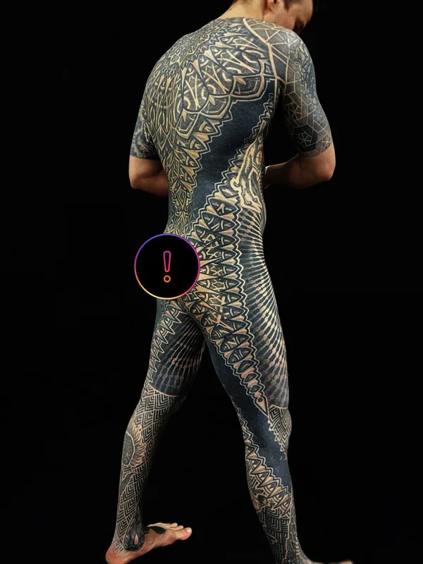 male black blackwork tattoo auf full body #76097 | Tätowierer Maksim Zhuravlev