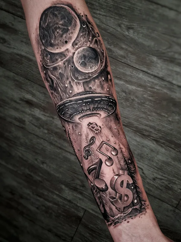 black and grey black and grey Tatuaggio su forearm #76175 | Tatuatore Andrey Pavlenko